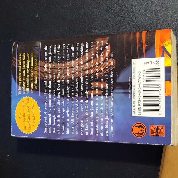 Star Wars Legacy of the Force Sacrifice (Book 5 in series) - Picture 2 of 4